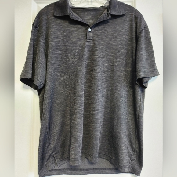 Haggar Black and Gray Polo Shirt Lightweight Performance Size Medium - Picture 1 of 4